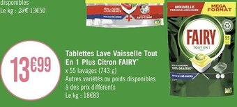 Fairy tablettes lave vaisselle tout en 1 plus citron *