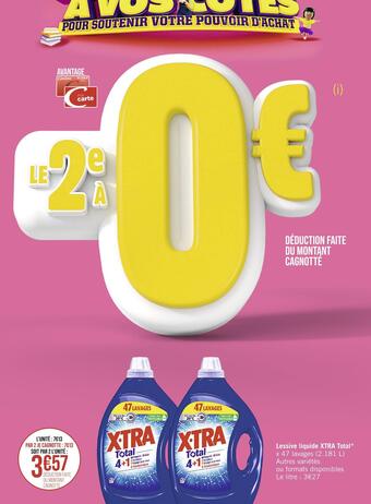 Casino Supermarchés Xtra total lessive liquide* offre