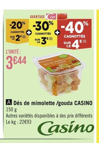 Casino Supermarchés Casino dés de mimolette /gouda offre