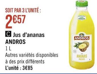 Casino Supermarchés Andros jus d’ananas offre