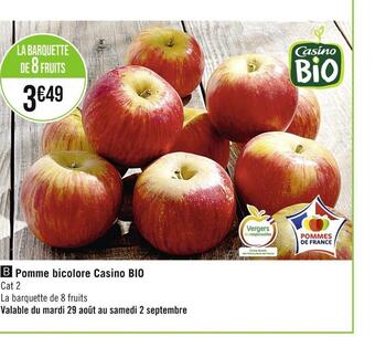 Casino Supermarchés Casino bio pomme bicolore offre