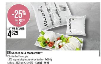 Sachet de 4 mozzarella