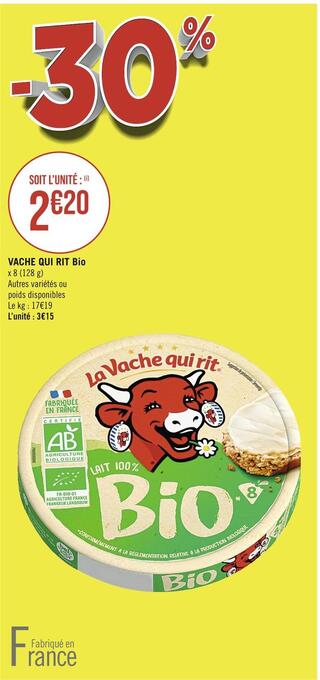 Casino Supermarchés La vache qui rit vache qui rit bio offre
