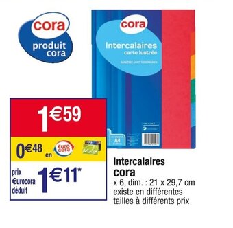 Cora x Carrefour Intercalaires cora offre