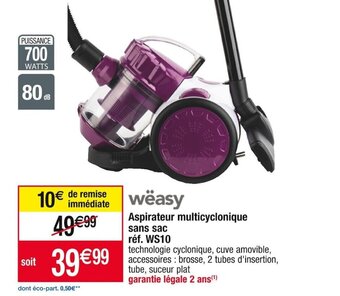 Cora x Carrefour Aspirateur multicyclonique sans sac offre