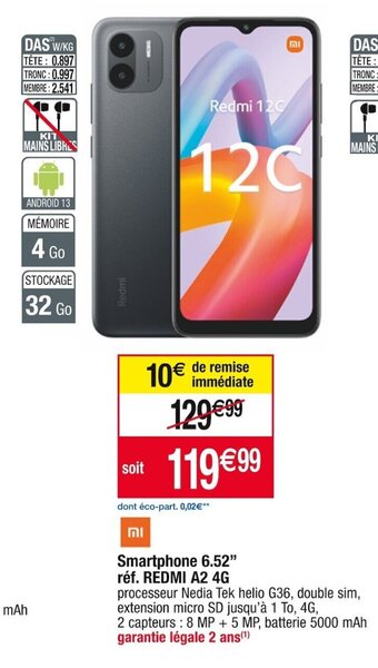 Cora x Carrefour Smartphone 6.52" offre