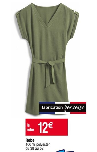 Cora x Carrefour Robe 100% polyester, du 38 au 52 offre
