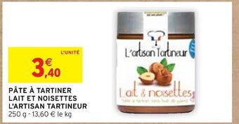 L'artisan tartineur pâte à tartiner lait et noisettes