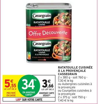 Intermarché Cassegrain ratatouille cuisinée à la provençale offre