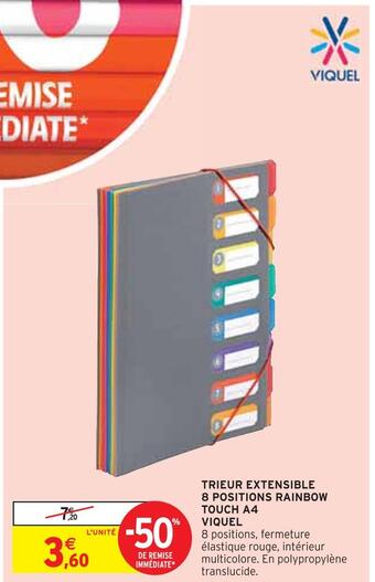 Intermarché Viquel trieur extensible 8 positions rainbow touch a4 offre