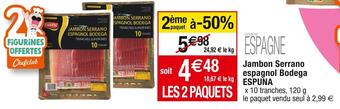 Cora x Carrefour Espuna jambon serrano espagnol bodega offre