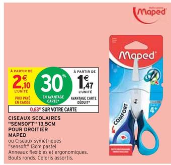 Intermarché Maped ciseaux scolaires sensoft 13,5cm pour droitier offre