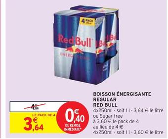 Intermarché Red bull boisson énergisante regular offre
