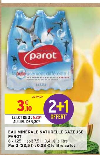 Intermarché Parot eau minérale naturelle gazeuse offre