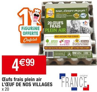 Cora x Carrefour L’œuf de nos villages œufs frais plein air offre