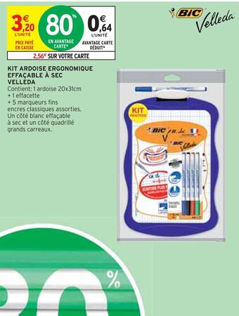 Velleda kit ardoise ergonomique effaçable à sec