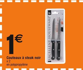 Cora x Carrefour Excellent houseware couteaux à steak noir offre