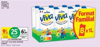 Intermarché Candia lait uht viva demi-écrémé offre