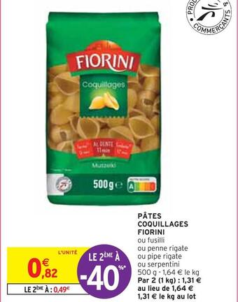 Intermarché Fiorini pâtes coquillages offre