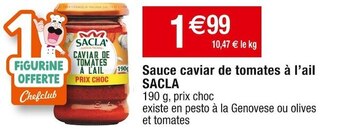 Cora x Carrefour Sacla sauce caviar de tomates à l’ail offre