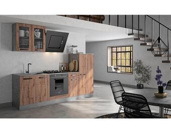 Brico Dépôt Cuisine en kit gina imitation chêne vielli et béton texturé - l. 2,40 m offre