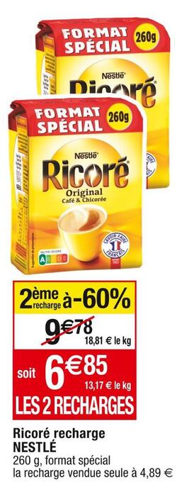 Cora x Carrefour Nestlé ricoré recharge offre