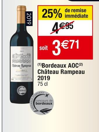 Cora x Carrefour Château rampeau bordeaux aoc 2019 offre