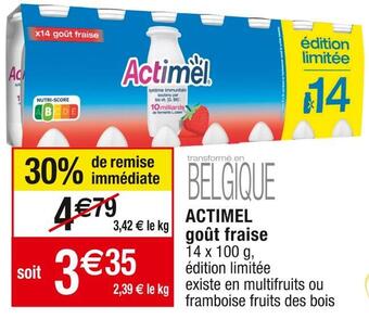 Cora x Carrefour Actimel actimel goût fraise offre