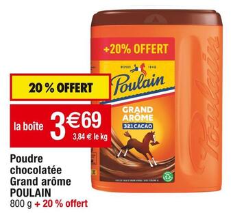 Cora x Carrefour Poulain poudre chocolatée grand arôme offre