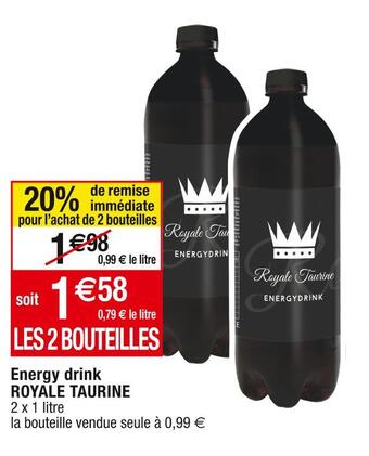 Cora x Carrefour Royale taurine energy drink offre