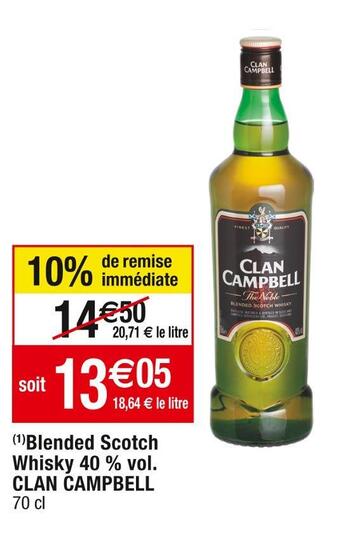 Clan campbell blended scotch whisky 40 % vol.