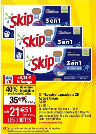 Migros Lessive en capsules skip offre