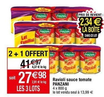 Migros Ravioli panzani offre