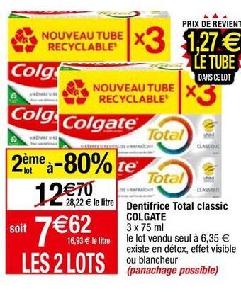 Migros Dentifrice colgate offre