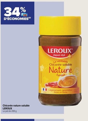 Chicorée nature soluble LEROUX Le pot de 200 g