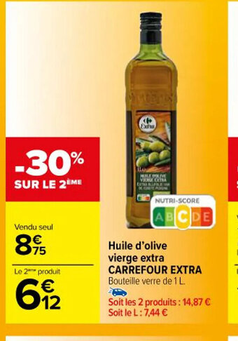 Carrefour Huile d'olive vierge extra CARREFOUR EXTRA 1 L offre