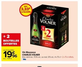 Carrefour Vin Mousseux CHARLES VOLNER offre