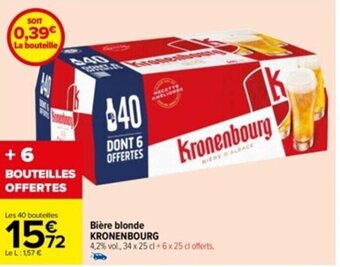 Carrefour Bière blonde KRONENBOURG offre