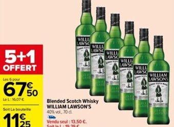 Carrefour Blended Scotch Whisky WILLIAM LAWSON'S 40% vol., 70 cl. offre
