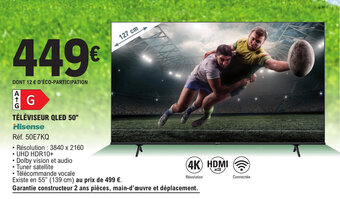 E.Leclerc TÉLÉVISEUR QLED 50" offre