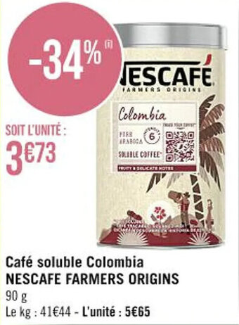 Café soluble Colombia NESCAFE FARMERS ORIGINS