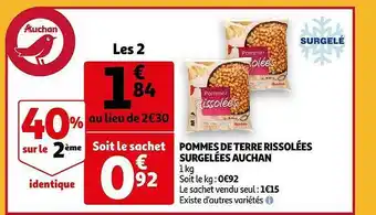 Auchan Pommes De Terre Rissolées Surgelées Auchan offre