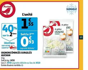 Auchan Oignons émincés Surgelés Auchan offre