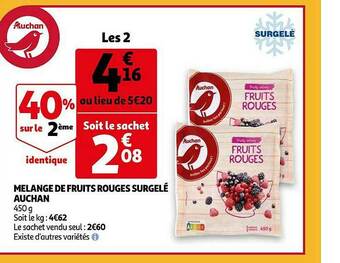 Auchan Mélange De Fruits Rouges Surgelé Auchan offre
