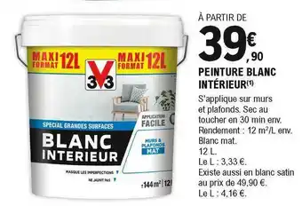 E.Leclerc Brico Peinture Blanc Intérieur V33 offre