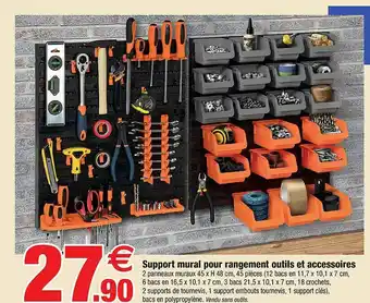 Bazarland Support Mural Pour Rangement Outils Et Accessoires offre