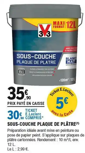 E.Leclerc Brico Sous-couche Plaque De Plâtre offre