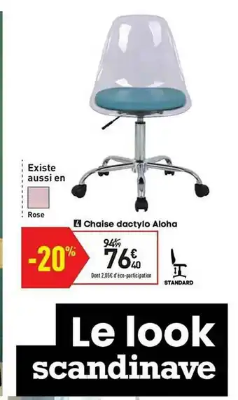 Conforama Chaise Dactylo Aloha offre