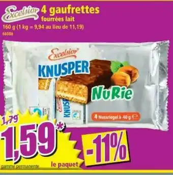 Norma 4 Gaufrettes Excelsior offre
