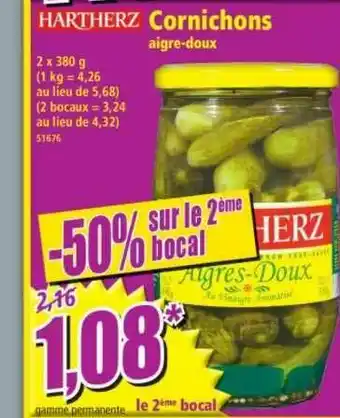 Norma Cornichons Aigre-doux Hartherz offre